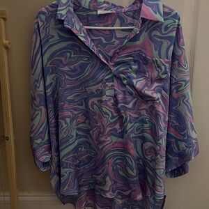 Vibrant Swirl Women's Blouse